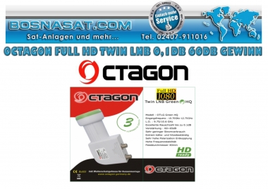 Octagon Twin LNB 0,1 db HD Ready Green Line